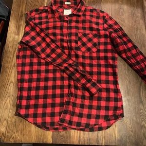 american Eagle Red And Black Flannel